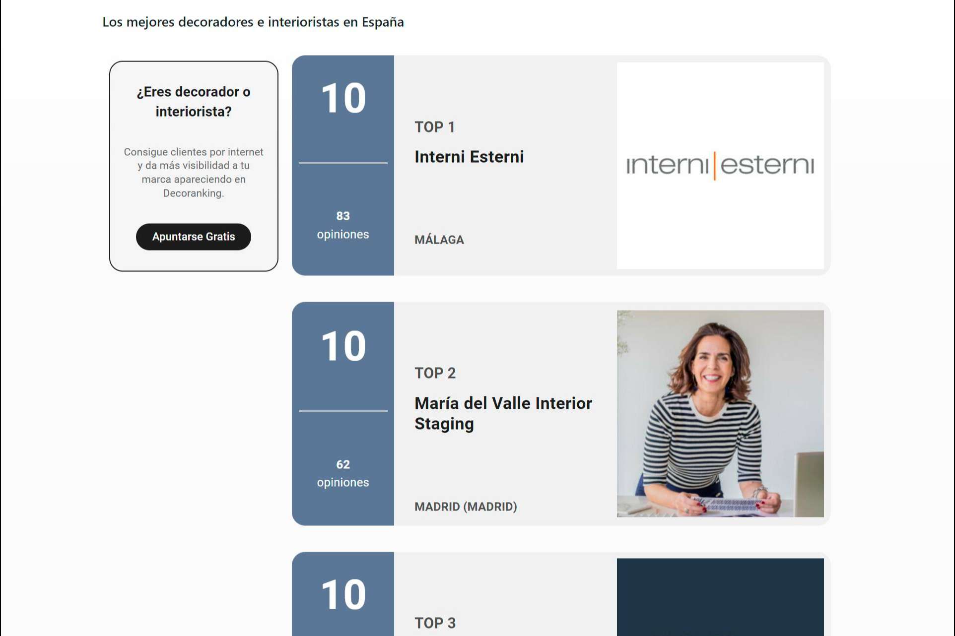 We Are Decor crea el primer ranking de decoradores e interioristas de España