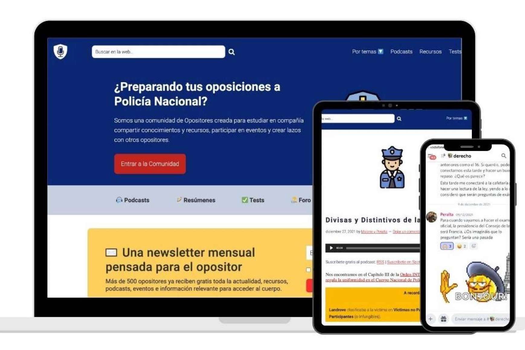 La Comunidad de Opositores a Policía Nacional proporciona diferentes herramientas para ayudar a los candidatos con el proceso