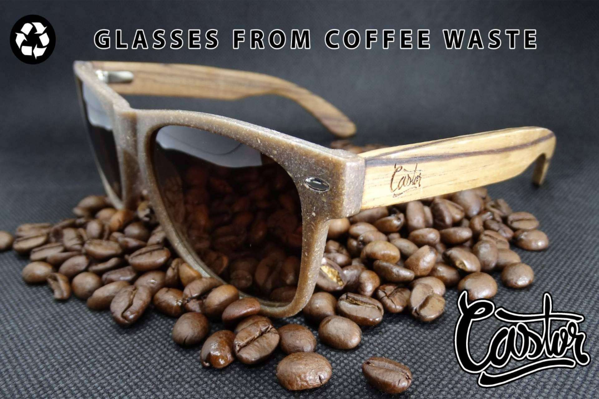 Way Coffee, el modelo de gafas hechas de café natural y lino, en Castor Sunglasses