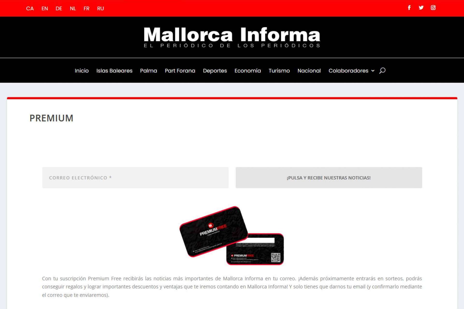 Mallorca Informa, permite recibir en el correo electrónico la información generalista de la isla de Mallorca