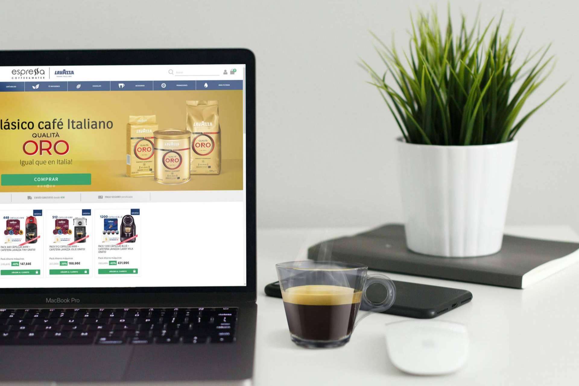 La tienda online de café Lavazza, Espressa Coffee and Water