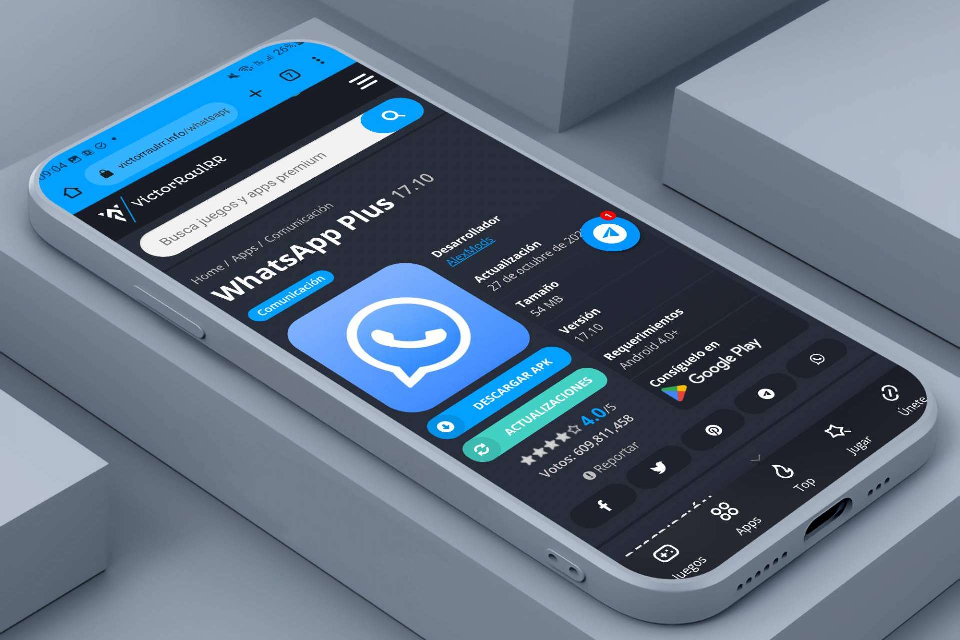 Descargar WhatsApp Plus y GBWhatsApp a través de  VictorRaulRR Apps