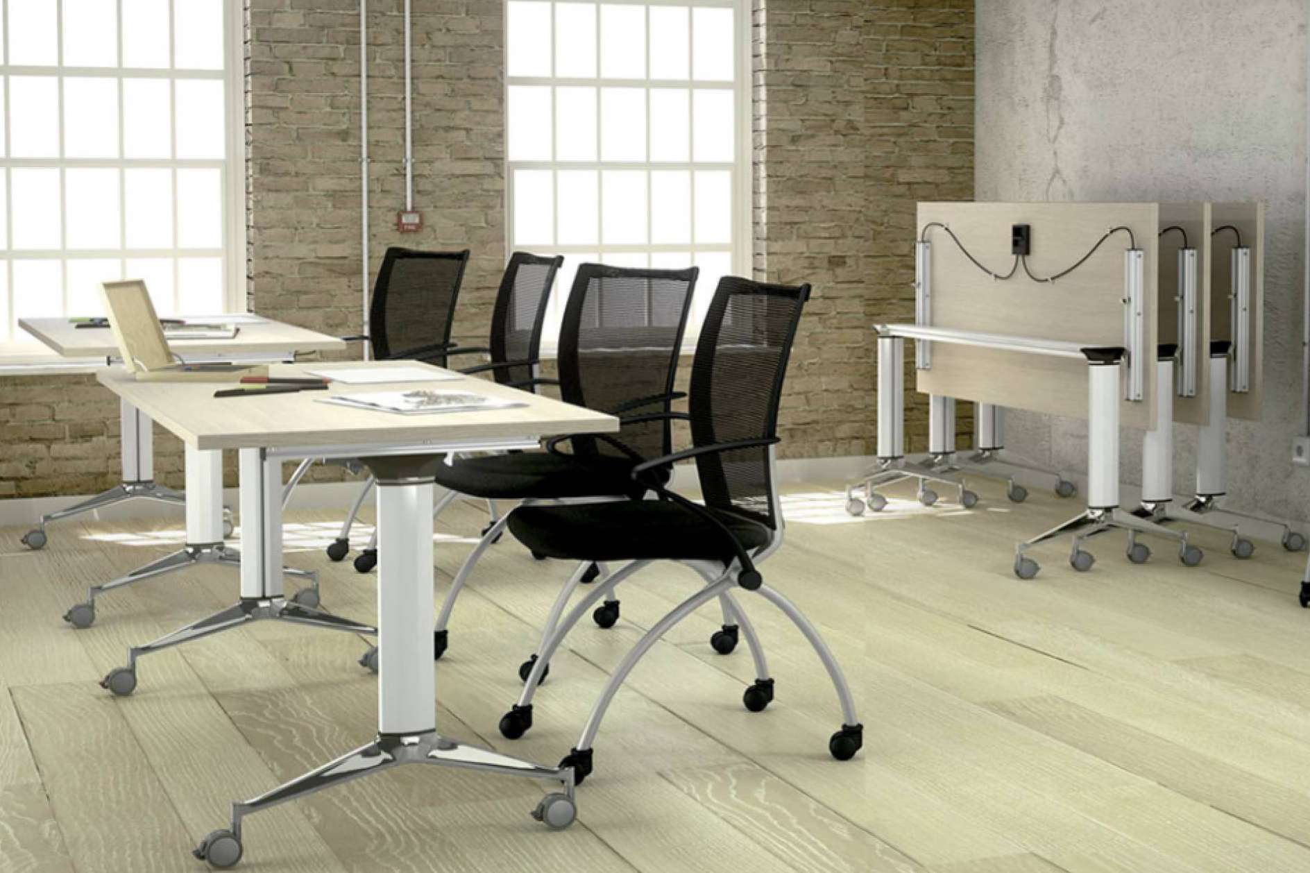 OfficeDeco y sus mesas móviles de oficina para espacios multitarea