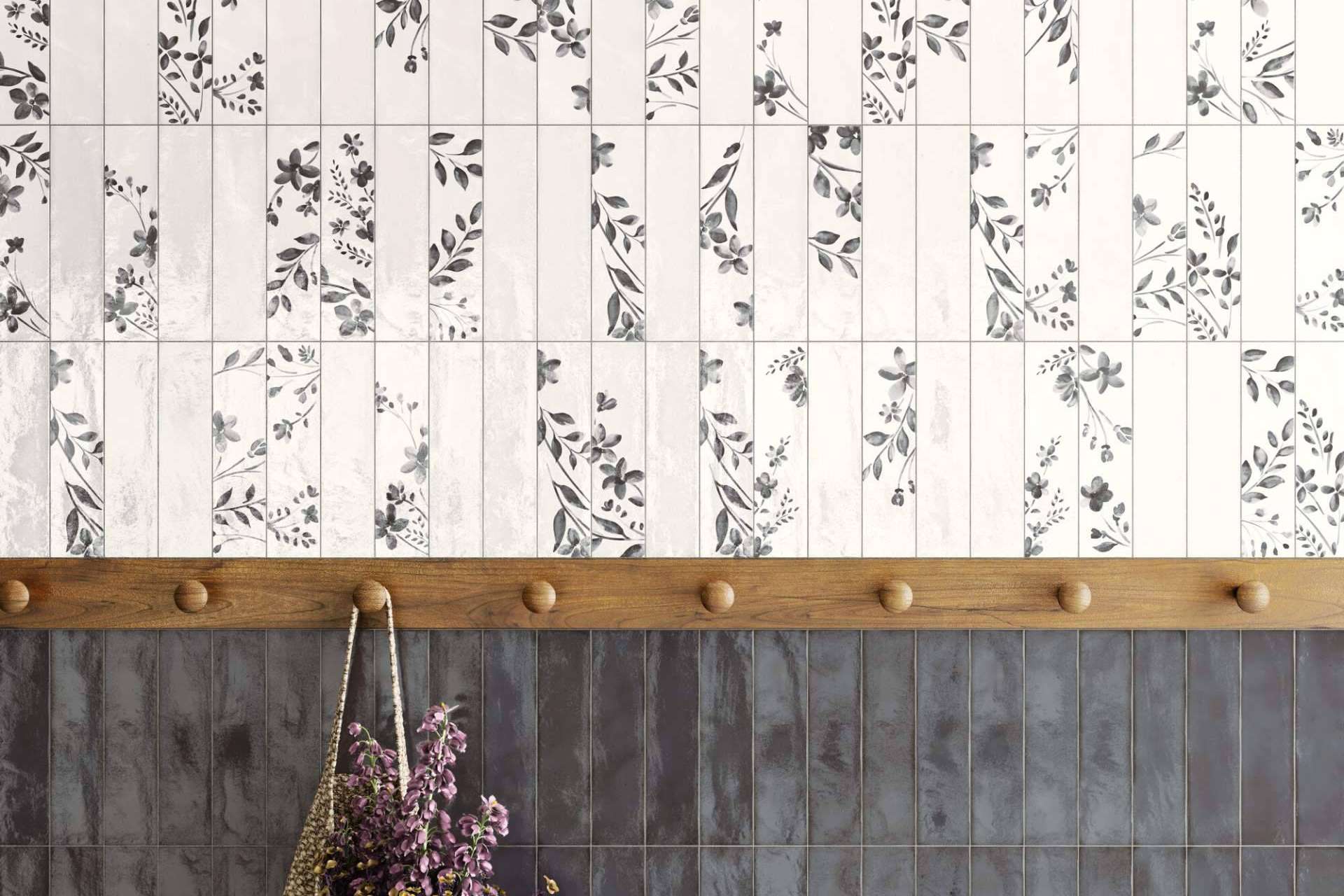 Los azulejos decorativos con flores o motivos vegetales ofrecen una belleza inigualable