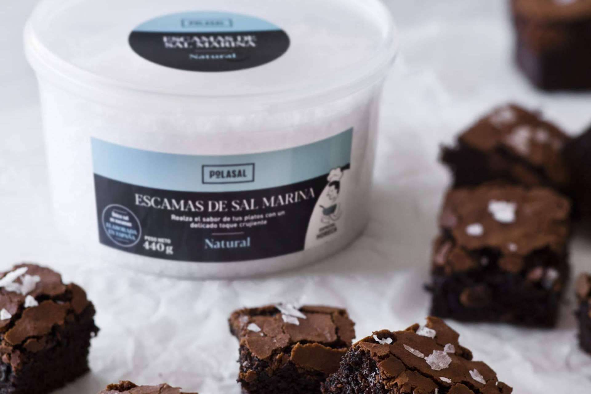Escamas de sal marina gourmet con Bras del Port