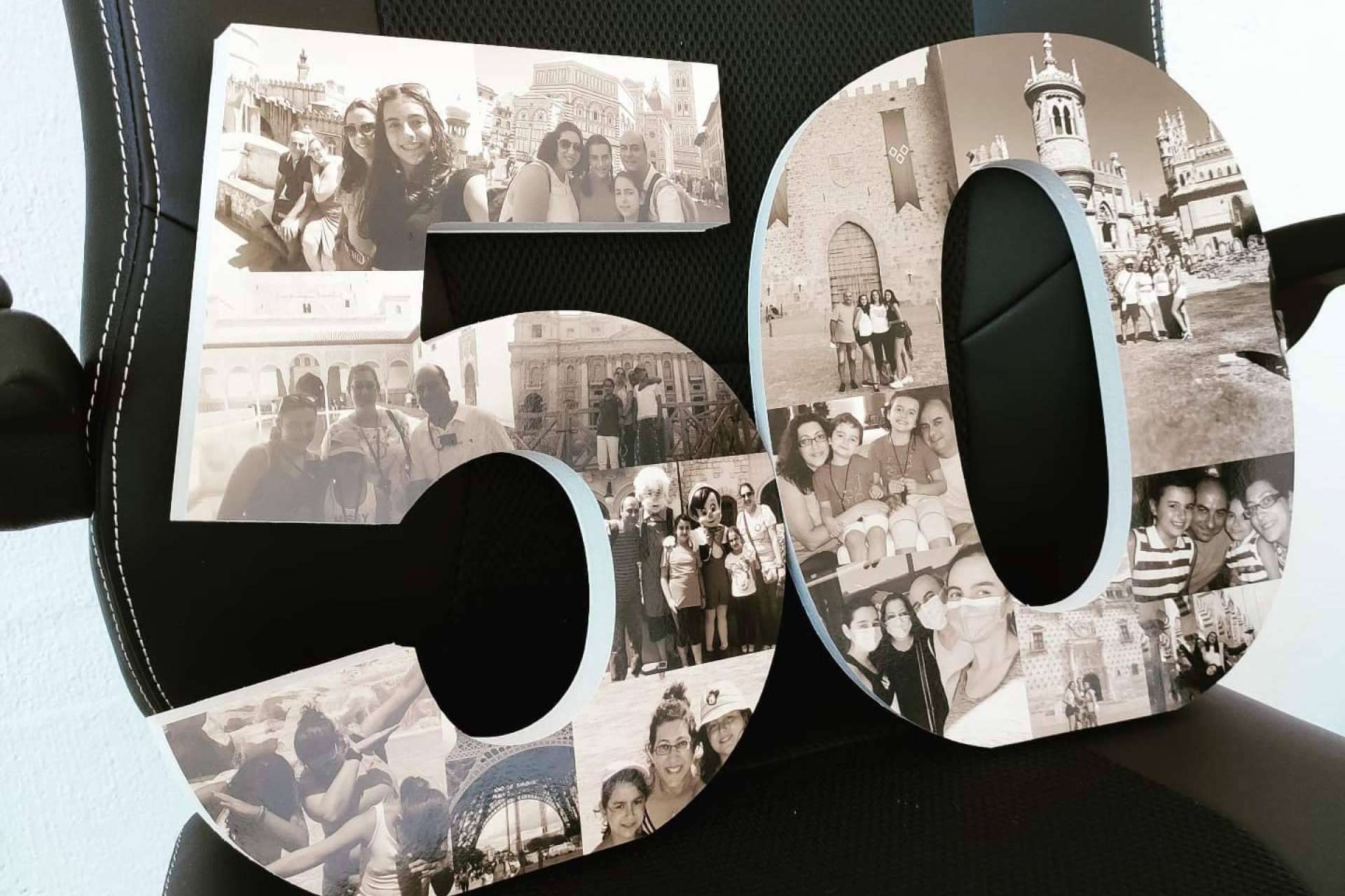 Personalizar el número de cumpleaños con fotos del homenajeado