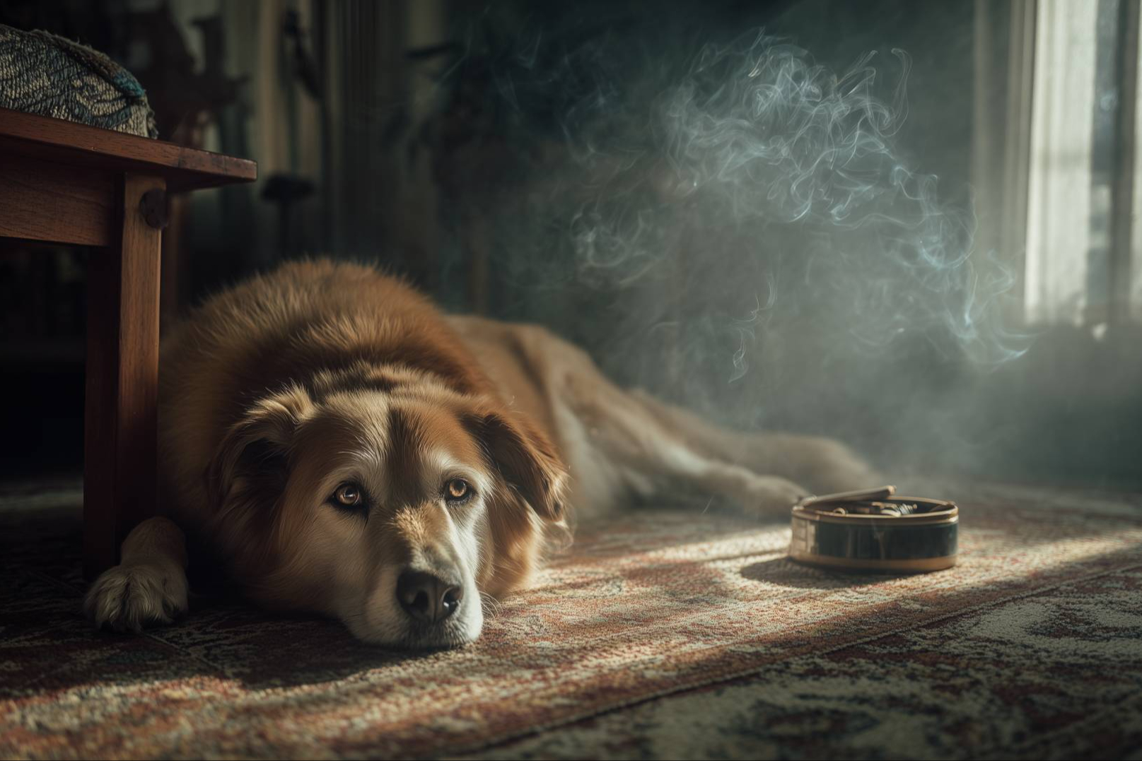 Humo de tabaco y perros; un nuevo estudio revela su impacto en el comportamiento canino