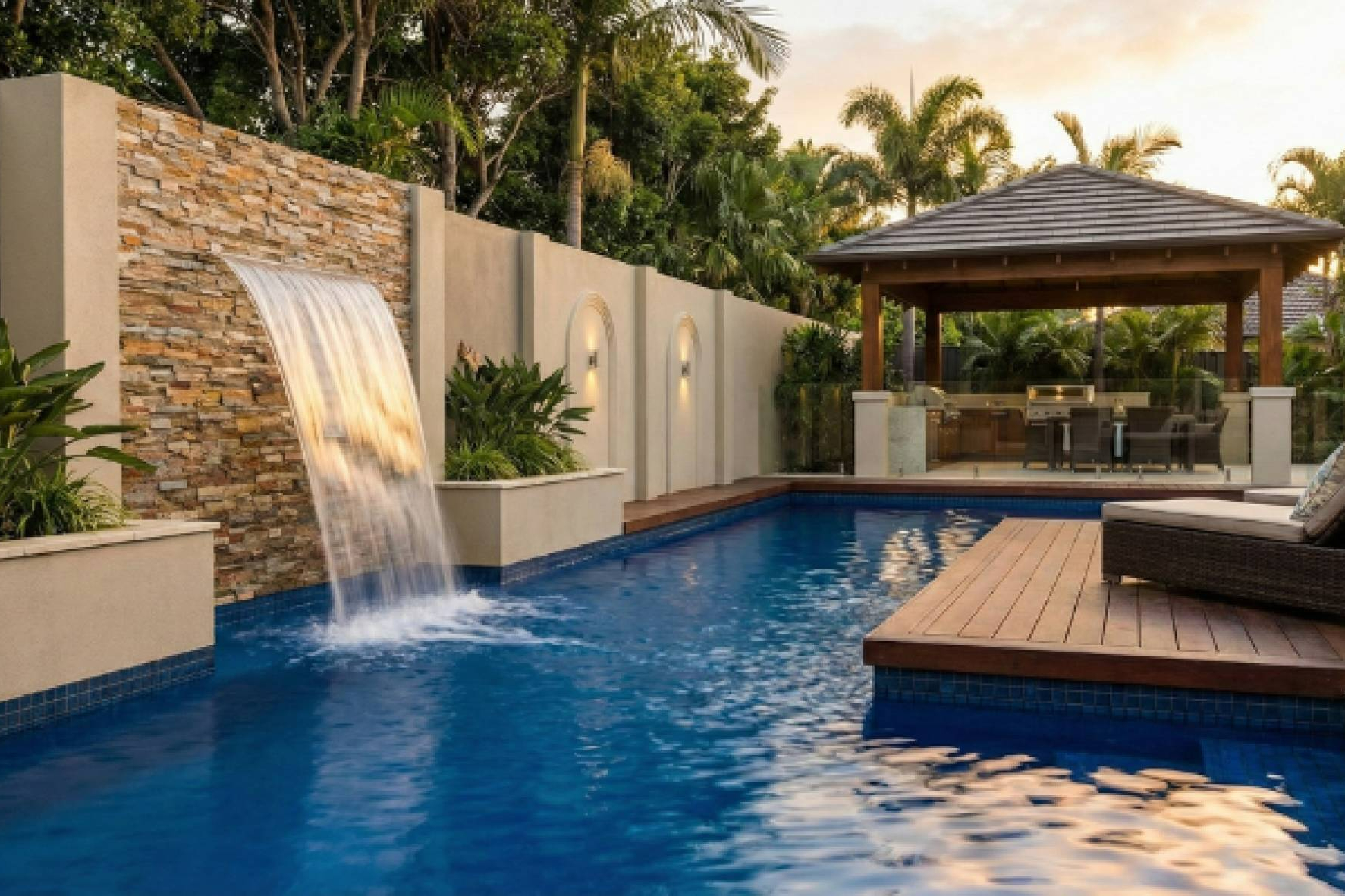 Las cascadas acrílicas empotrables de Warmpool marcan tendencia en el diseño de piscinas y spas
