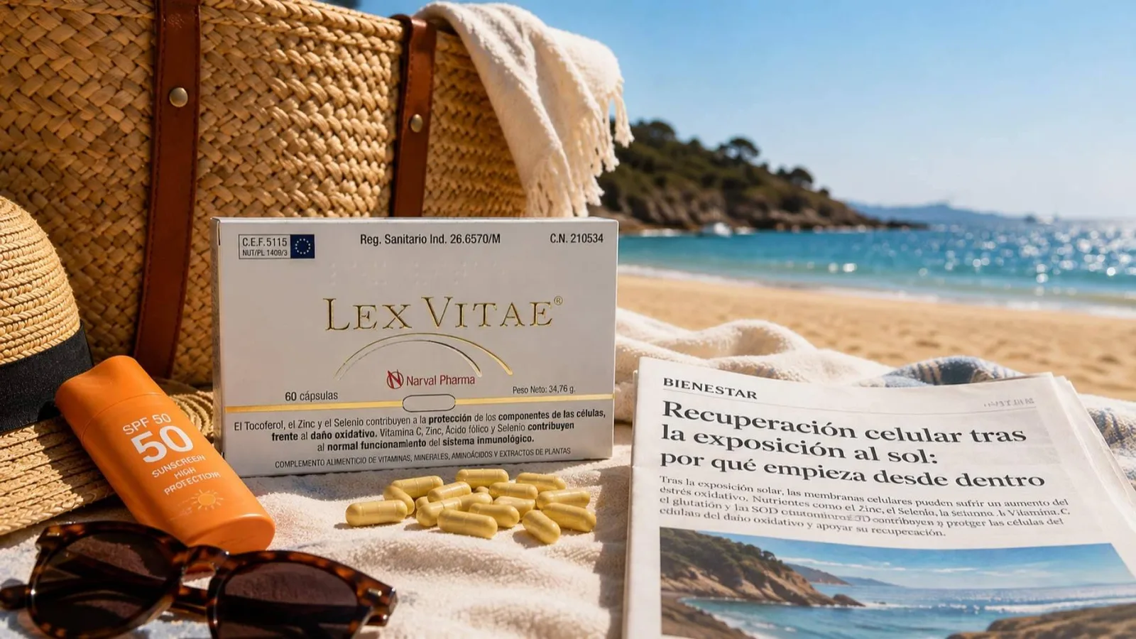 Lex Vitae Después del sol; cómo cuidar la piel desde dentro y apoyar su recuperación frente al estrés oxidativo